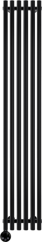 Полотенцесушитель электрический Secado Бергамо плюс 6 1800/300 180x35 см, подключение слева, матовый черный, I-образный