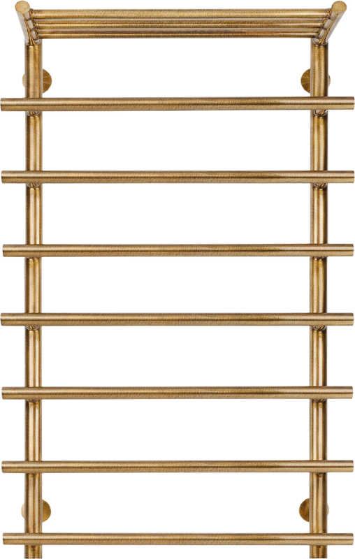 Полотенцесушитель электрический Secado Турин 1 СП R 105x60 см, подключение справа, бронза, лесенка, латунь, с полкой