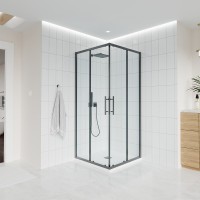 Душевой уголок Veconi Evo 300 GR 120х80 см, профиль брашированный графит, стекло прозрачное