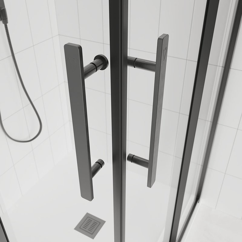 Душевой уголок Veconi Evo 300 GR 120х80 см, профиль брашированный графит, стекло прозрачное