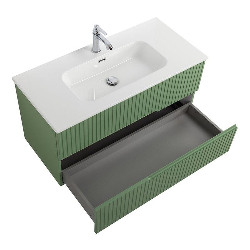 Мебель для ванной комнаты Cezares Duet 100 фисташковый софт, раковина Cezares CZR-8095-100