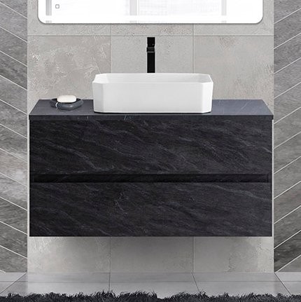 Тумба с раковиной Cezares Molveno 46 100 antracite, со столешницей