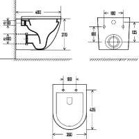 Унитаз подвесной AQUAme AQM2002PRO безободковый, с микролифтом, белый