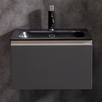 Тумба под раковину Armadi Art Vallessi 60 антрацит, матовая
