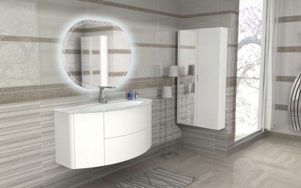 Тумба с раковиной Cezares Eden 120 frassino bianco, раковина 82368