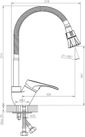 Смеситель для кухни Rossinka B B35-26 с гибким изливом