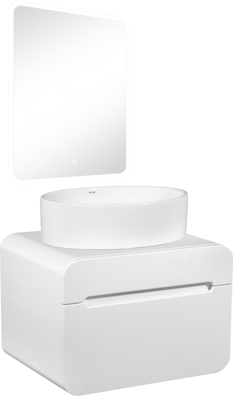 Мебель для ванной комнаты Runo Ницца 60 белая, раковина Ovale 50