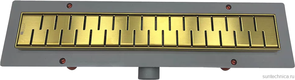 Душевой трап (лоток) Veconi Medium Gold 850 брашированное золото