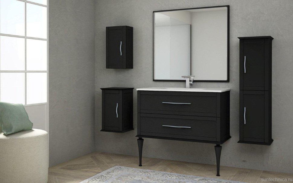 Зеркало Cezares Tiffany 45047 90x98 nero grafite, с LED-подсветкой