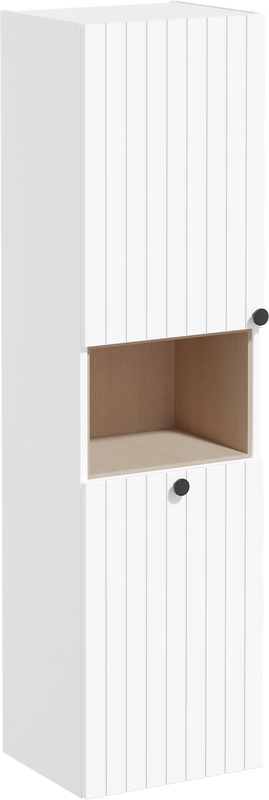 Шкаф пенал для ванной VitrA Root Groove 40 L, с бельевой корзиной, белый