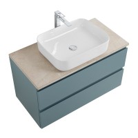 Тумба под раковину со столешницей BelBagno Kraft 90 подвесная, матовая голубая, столешница kep-90-mco