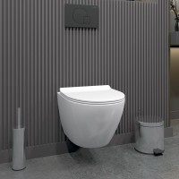 Унитаз подвесной Teymi Lina Pro T40106 с микрофлитом, безободковый, белый