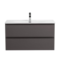 Тумба с раковиной BelBagno Kraft 80 подвесная, матовая темно-серая, раковина bb-8099-80