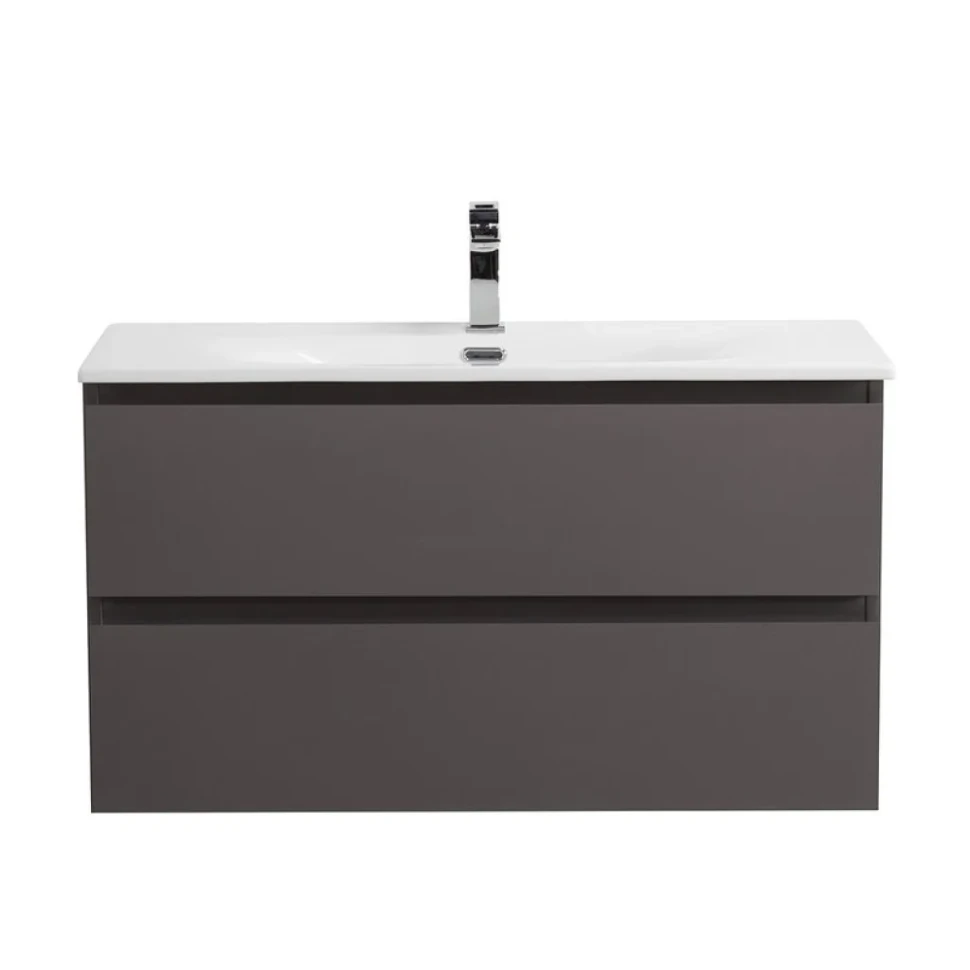 Тумба с раковиной BelBagno Kraft 80 подвесная, матовая темно-серая, раковина bb-8099-80