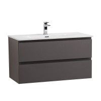 Тумба с раковиной BelBagno Kraft 80 подвесная, матовая темно-серая, раковина bb-8099-80