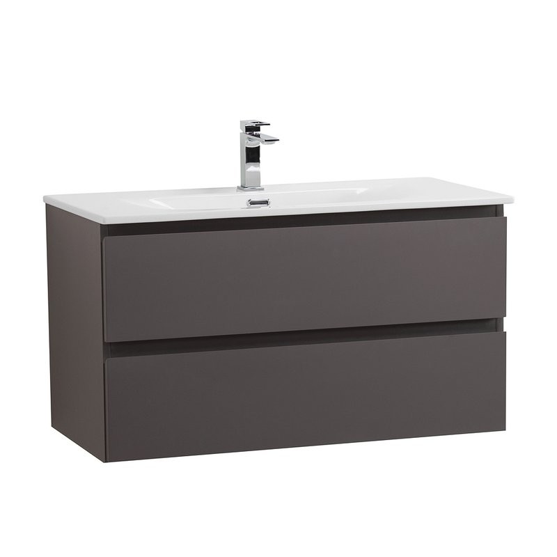 Тумба с раковиной BelBagno Kraft 80 подвесная, матовая темно-серая, раковина bb-8099-80