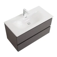 Тумба с раковиной BelBagno Kraft 80 подвесная, матовая темно-серая, раковина bb-8099-80