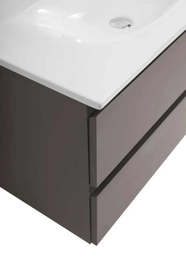 Тумба с раковиной BelBagno Kraft 80 подвесная, матовая темно-серая, раковина bb-8099-80