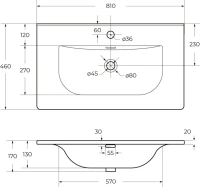 Тумба с раковиной BelBagno Kraft 80 подвесная, матовая темно-серая, раковина bb-8099-80