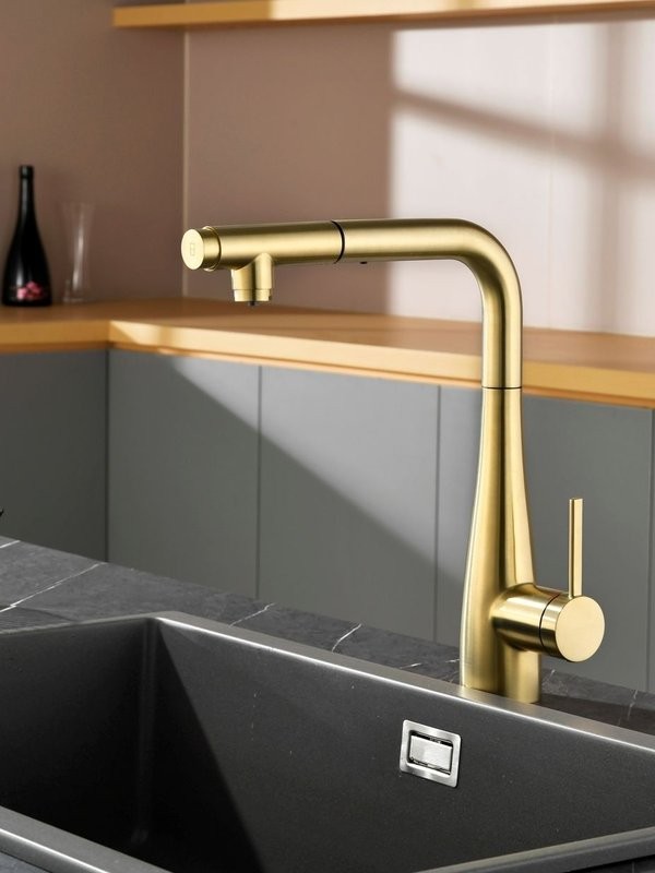 Смеситель для кухни AQUAme Cucina с выдвижным изливом AQM9902BG