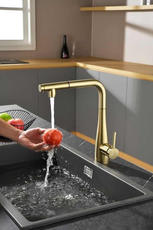 Смеситель для кухни AQUAme Cucina с выдвижным изливом AQM9902BG