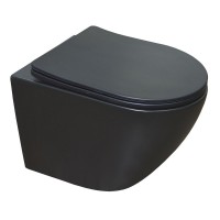 Унитаз подвесной Azario Gloria AZ-2003MB безободковый чёрный матовый