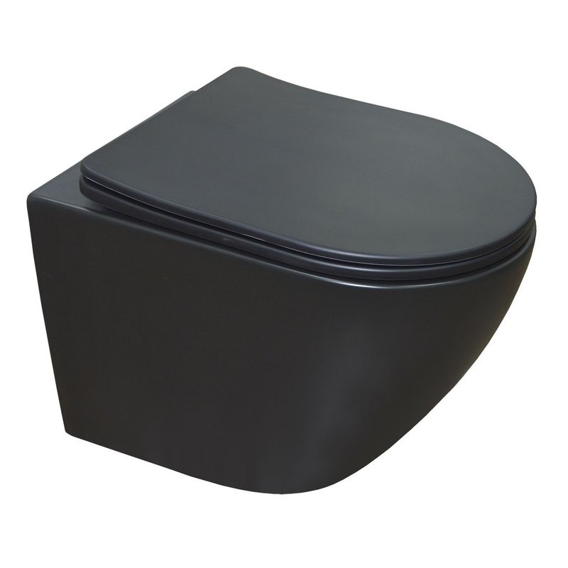 Унитаз подвесной Azario Gloria AZ-2003MB безободковый чёрный матовый