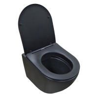 Унитаз подвесной Azario Gloria AZ-2003MB безободковый чёрный матовый