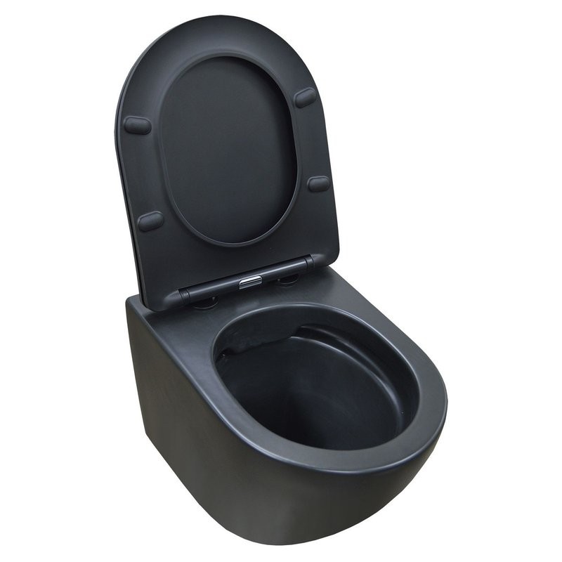 Унитаз подвесной Azario Gloria AZ-2003MB безободковый чёрный матовый