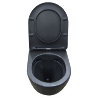 Унитаз подвесной Azario Gloria AZ-2003MB безободковый чёрный матовый