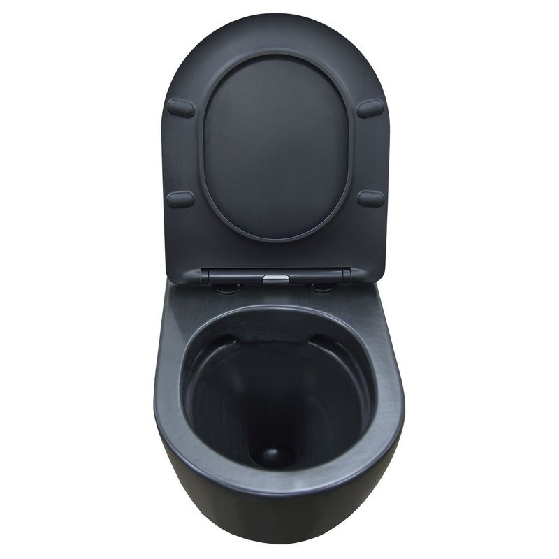 Унитаз подвесной Azario Gloria AZ-2003MB безободковый чёрный матовый