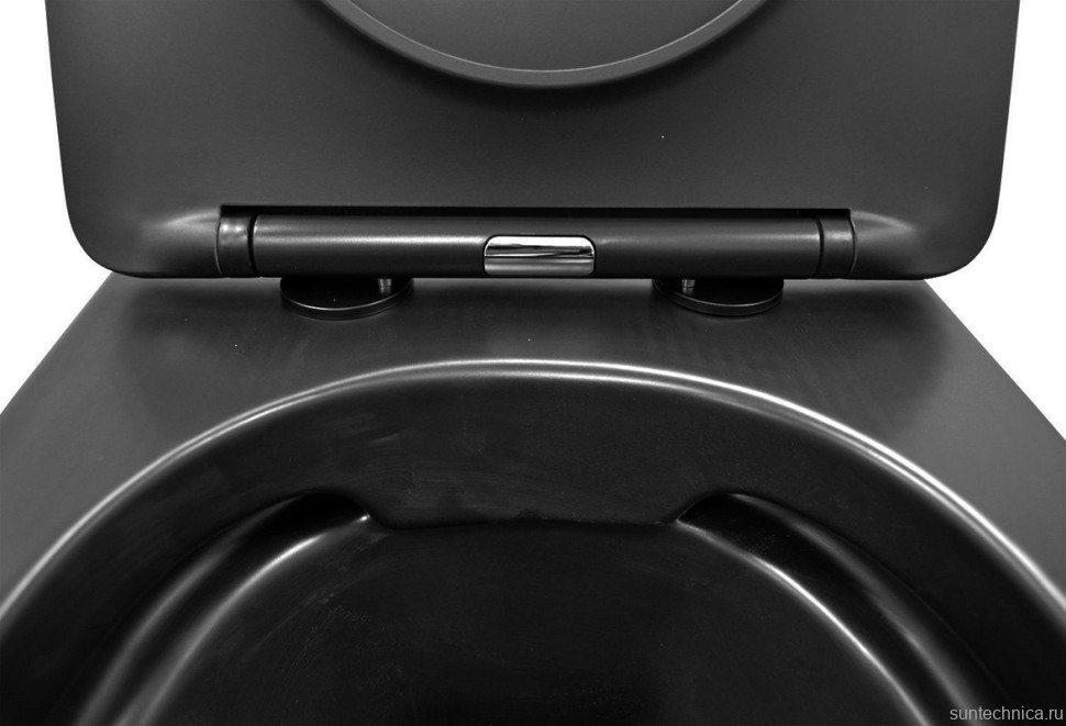 Унитаз подвесной Azario Gloria AZ-2003MB безободковый чёрный матовый