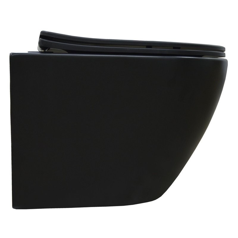 Унитаз подвесной Azario Gloria AZ-2003MB безободковый чёрный матовый