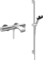 Смеситель для ванны с душем Hansgrohe Vivenis 75420000 + Душевой гарнитур Hansgrohe Pulsify Relaxation 105 3jet 24170000 хром