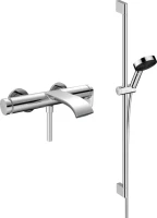 Смеситель для ванны с душем Hansgrohe Vivenis 75420000 + Душевой гарнитур Hansgrohe Pulsify Relaxation 105 3jet 24170000 хром