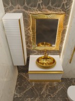 Тумба под раковину Armadi Art Vallessi Avangarde 80 белая, золото