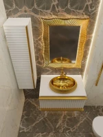 Тумба под раковину Armadi Art Vallessi Avangarde 80 белая, золото