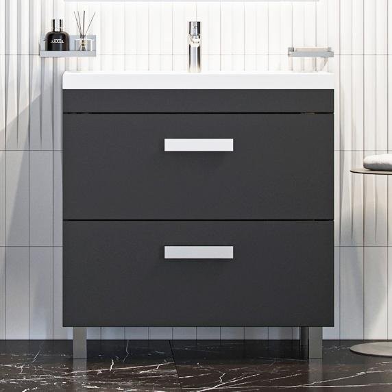 Тумба с раковиной Velvex Orlando 80 серая