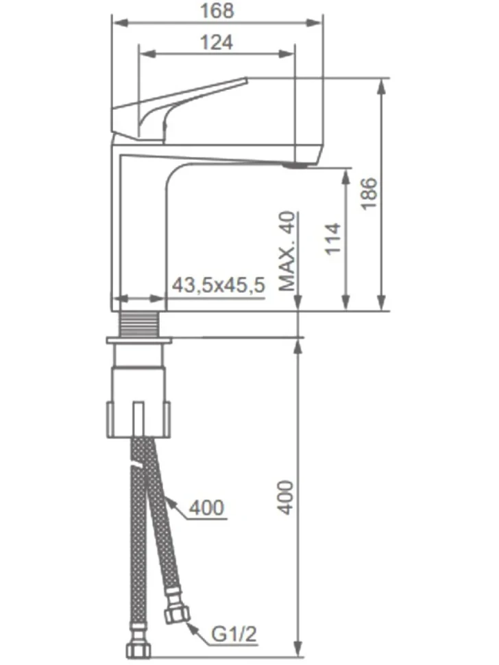 Смеситель для раковины Damixa Merkur 400210300 черный