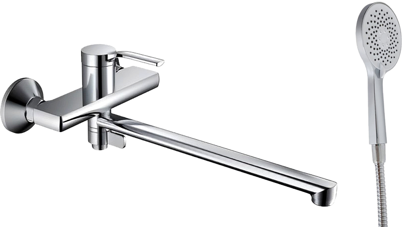 Смеситель с длинным изливом для ванны BELZ B22612 хром