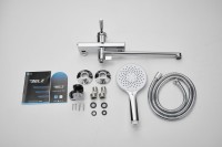 Смеситель с длинным изливом для ванны BELZ B22612 хром