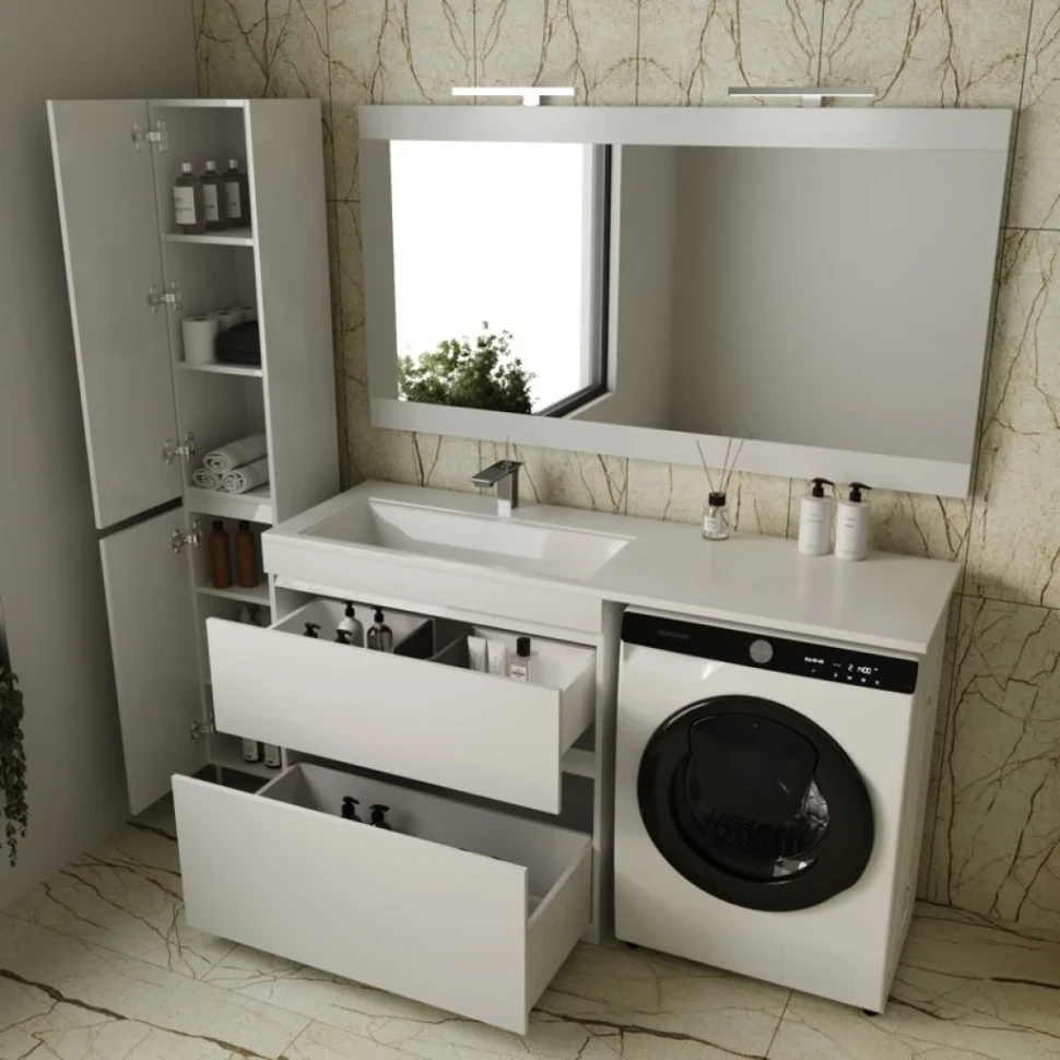 Мебель для ванной комнаты Style Line Даллас 150 Люкс Plus напольная, белая L