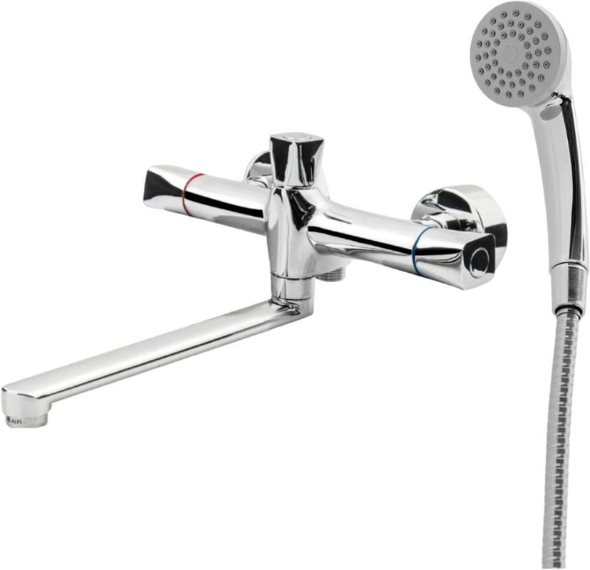 Смеситель с длинным изливом для ванны Orange Alfi M82-214cr хром
