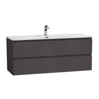 Тумба с раковиной BelBagno Kraft 120 подвесная, матовая темно-серая, раковина bb-8099-120