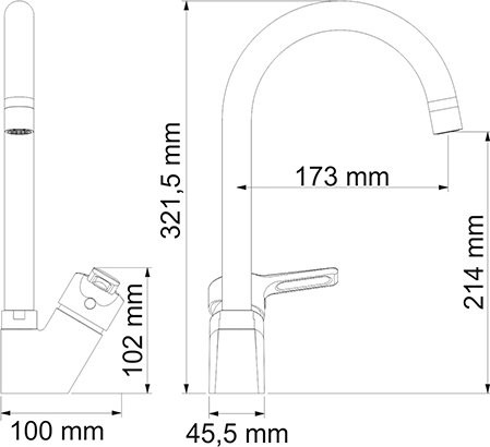 Смеситель для кухни Wasserkraft Ruhr 24407