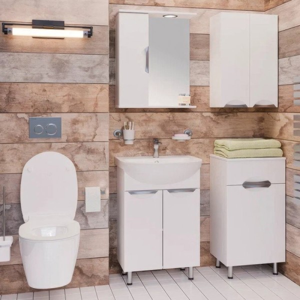 Мебель для ванной комнаты Emmy Милли 60 белая глянцевая