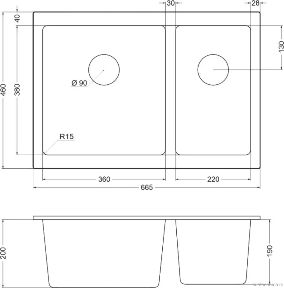 Мойка кухонная Emar Quartz EMQ-2665.PL Агат
