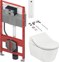 Комплект Унитаз подвесной Toto RP CW542ERY безободковый + Крышка Washlet RX TCF894CG#NW1 с дистанционным управлением + Инсталляция TECE Profil + Крепления TECEprofil 9380014