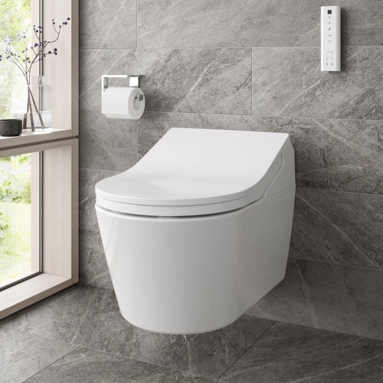 Комплект Унитаз подвесной Toto RP CW542ERY безободковый + Крышка Washlet RX TCF894CG#NW1 с дистанционным управлением + Инсталляция TECE Profil + Крепления TECEprofil 9380014
