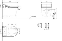 Комплект Унитаз подвесной Toto RP CW542ERY безободковый + Крышка Washlet RX TCF894CG#NW1 с дистанционным управлением + Инсталляция TECE Profil + Крепления TECEprofil 9380014